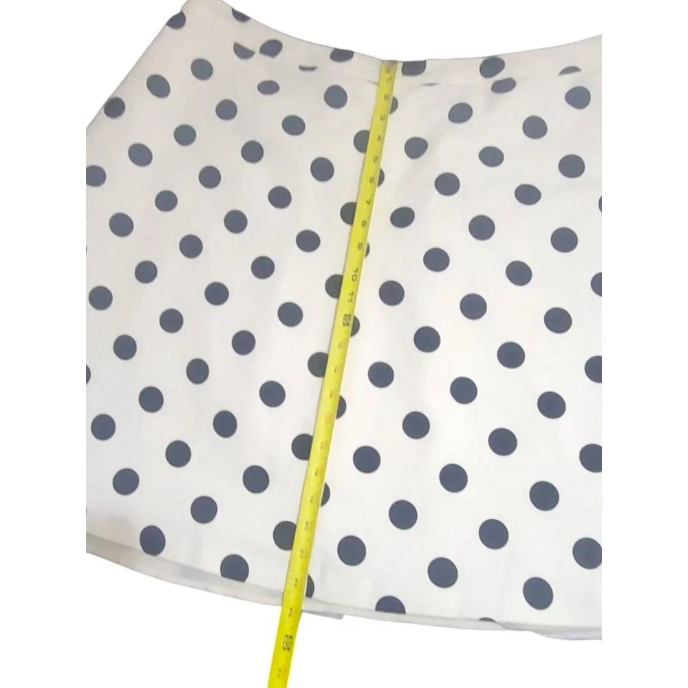 White Black Polkadot A-line Skirt 24W Retro Rockabilly Pockets Crinoline Lined - Picture 5 of 15